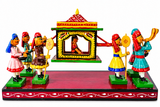 Handmade Beautiful Bridal Palki Design Traditional Kondapalli Bommallu Toy For Home Decor