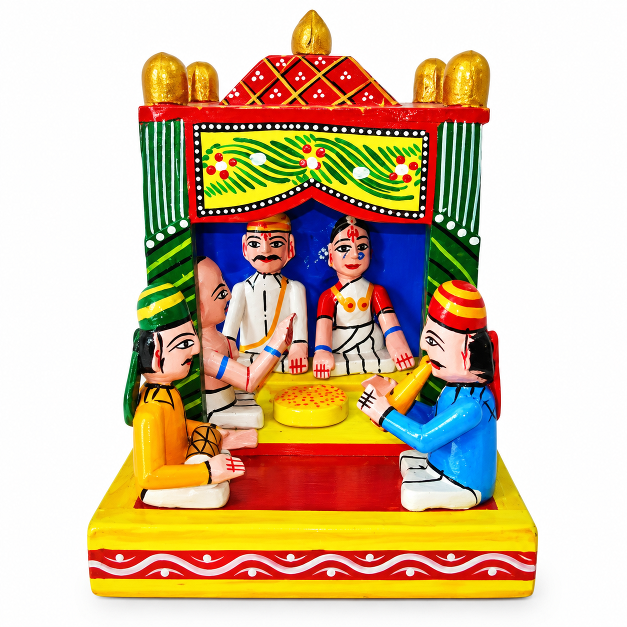 Handmade Beautiful Wedding Scene Design Traditional Kondapalli Bommallu Toy For Home Decor
