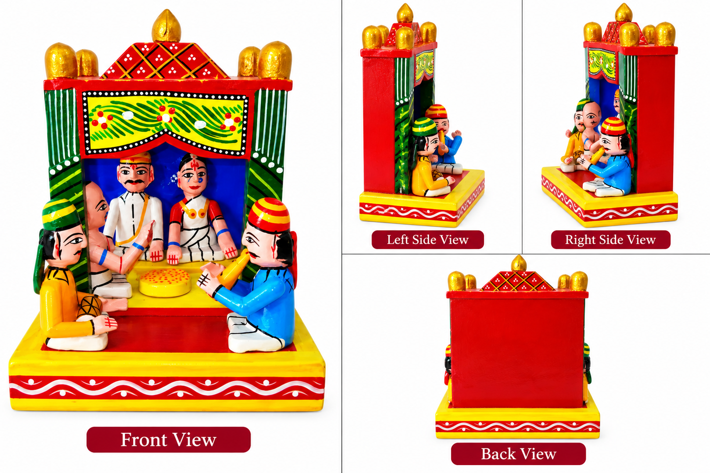 Handmade Beautiful Wedding Scene Design Traditional Kondapalli Bommallu Toy For Home Decor