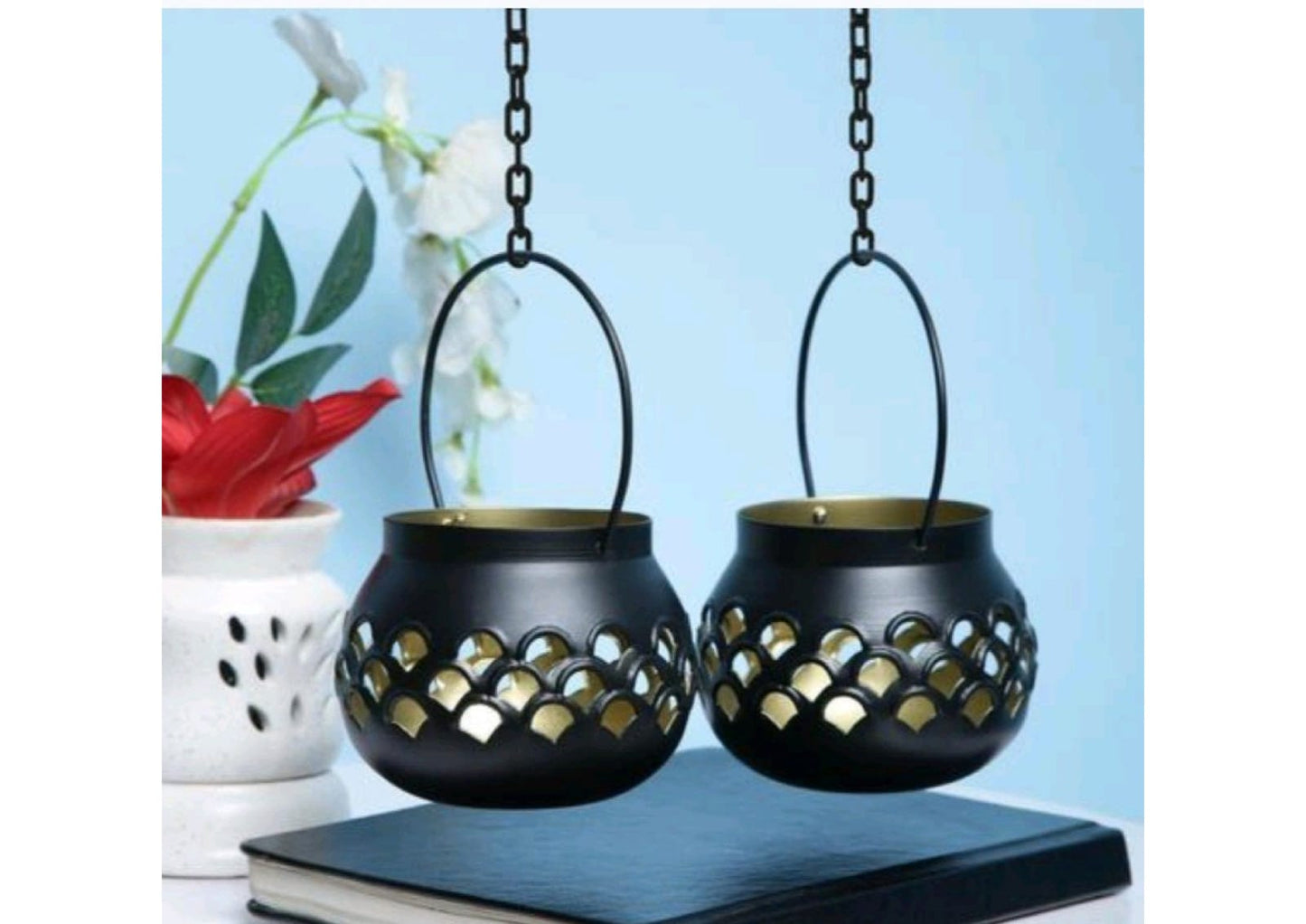 Moradabad Hanging Pot 2 Piece (Iron Made)