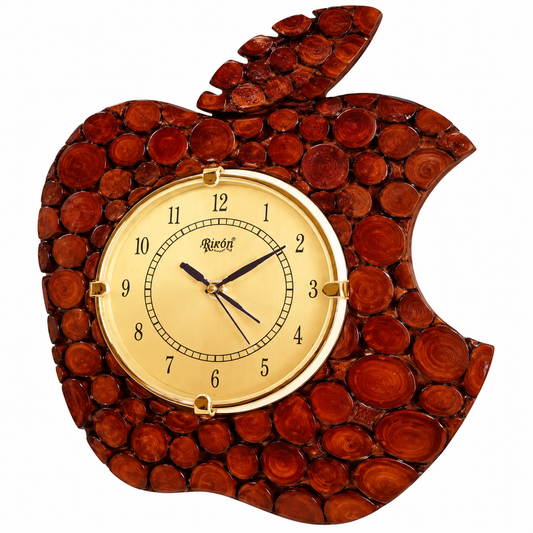 Apple Shaped Wooden Carved Clock