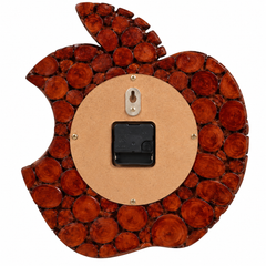 Apple Shaped Wooden Carved Clock
