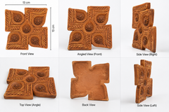 Handmade Terracotta Diwali Navaratri Diya with 5 Diya's (VIII)