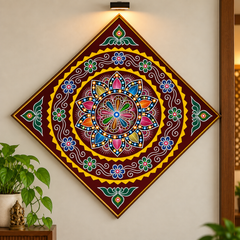 Multicolour Flower Design Hanging Pipli Work