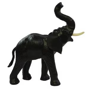 Handcrafted Leather African Elephant - 24 Inch