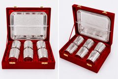 Silver Brass Set Of 6 Glasses