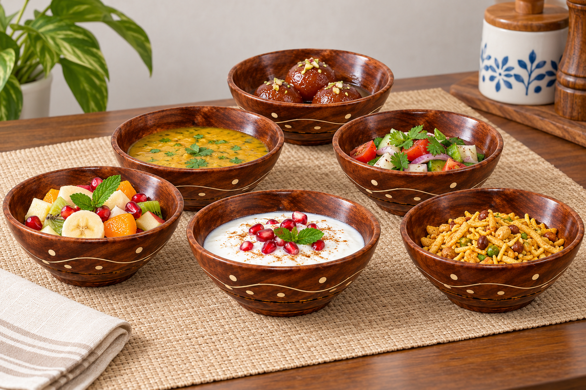 Wooden Bowl Set Of 6