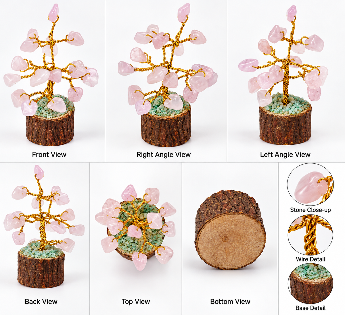 Rose Stone Amethyst Tree