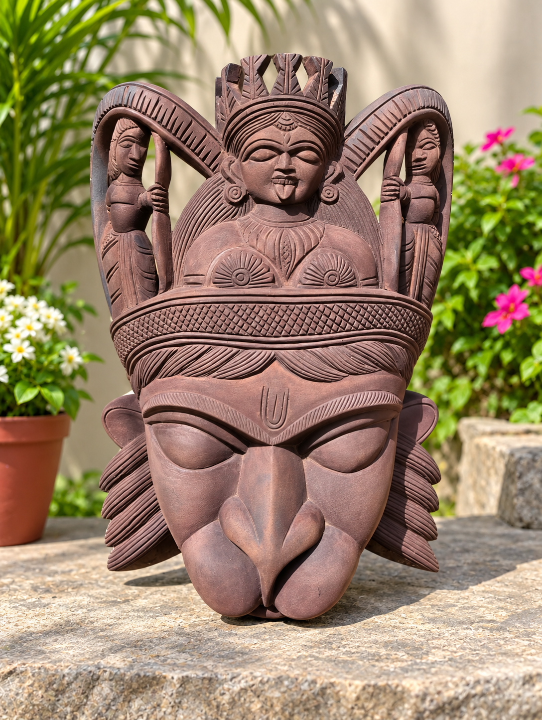 Glorious Hanuman Wooden Kushmandi Mask