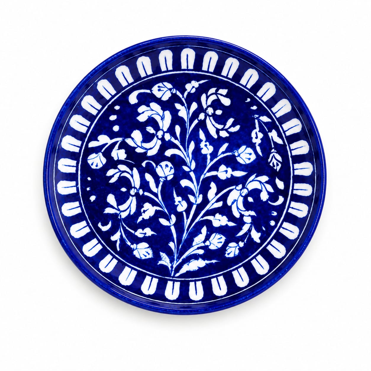 Blue Pottery Of Jaipur Floral Printed Wall Plate