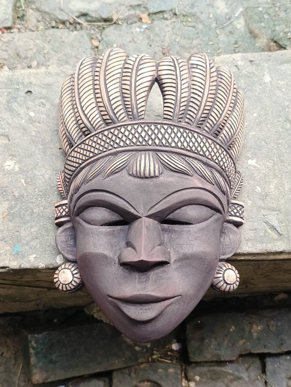 Black Tribal Face Kushmandi Mask