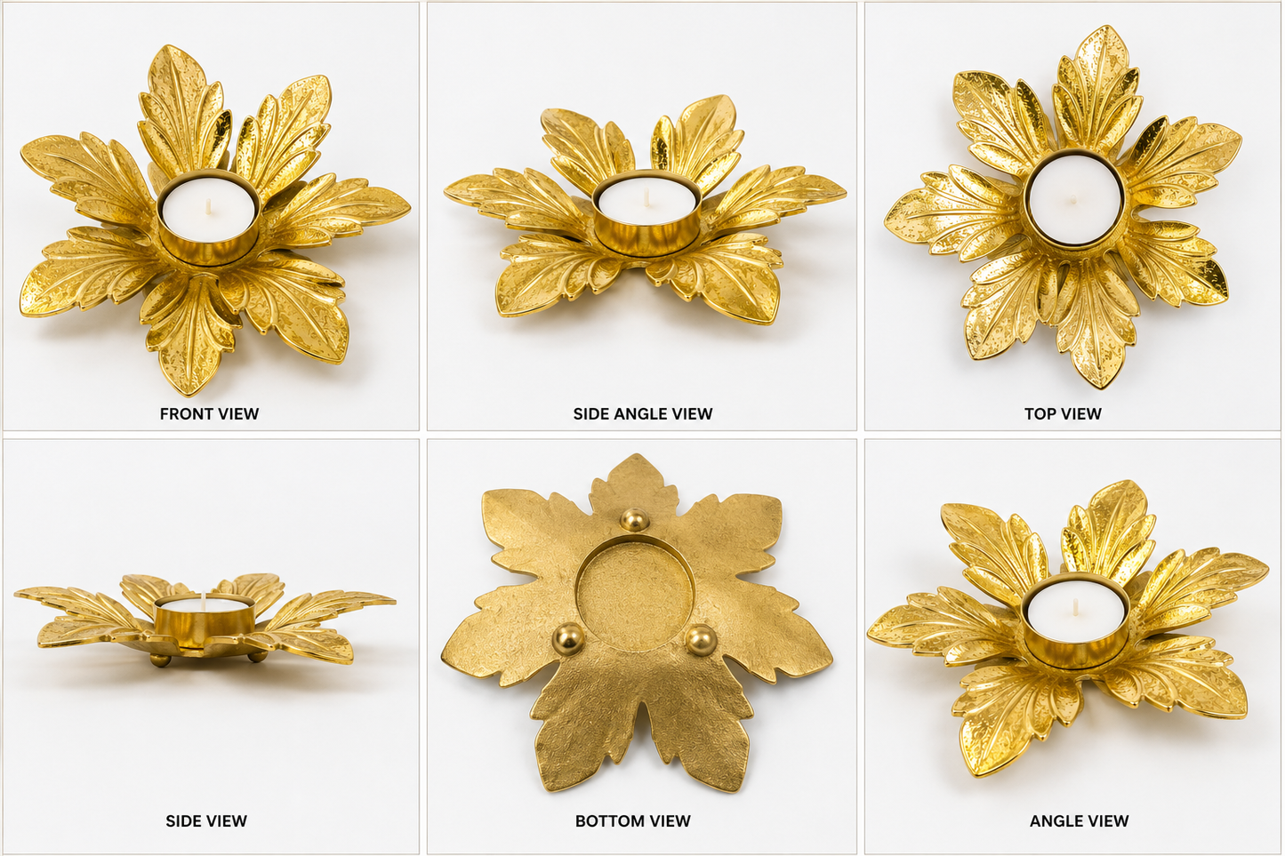 Golder Fancy Flower Tealight Diya