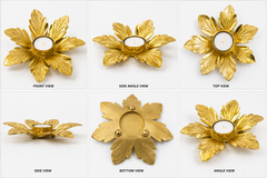 Golder Fancy Flower Tealight Diya