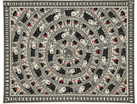 Beautiful Navaratan Haathi Madhubani Painting