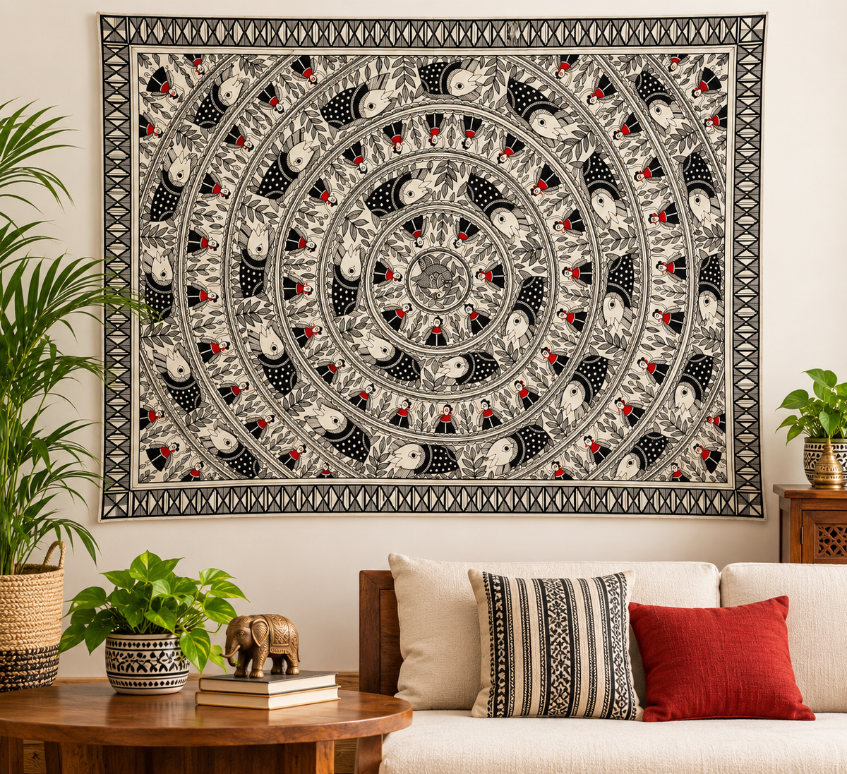 Beautiful Navaratan Haathi Madhubani Painting
