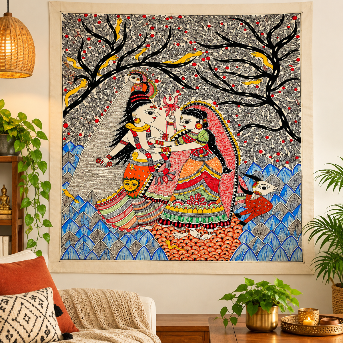 Shiva & Parvathi Wedding Madhubani Painting