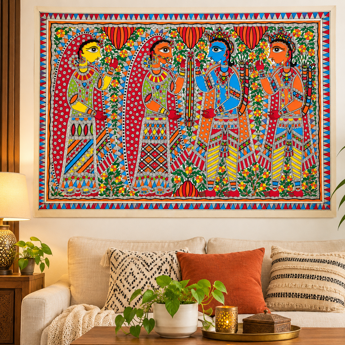 Ram & Sita Wedding Madhubani Painting