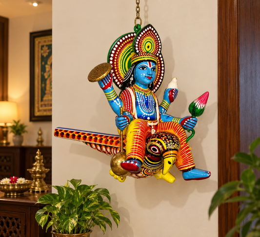 Varanasi Wooden Toy Lord Vishnu Hanging Statue