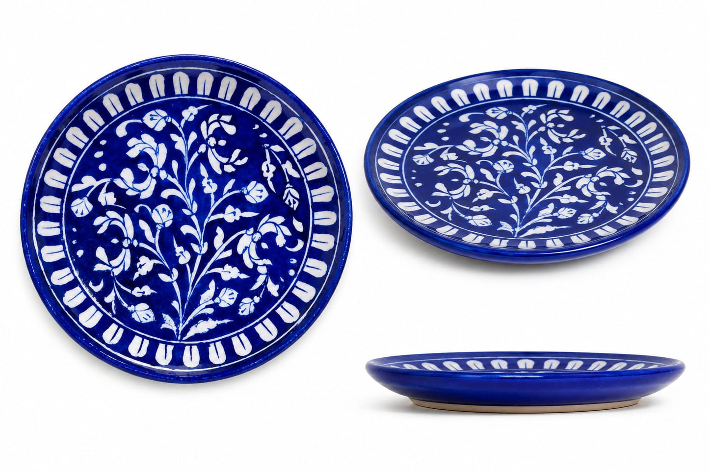 Blue Pottery Of Jaipur Floral Printed Wall Plate