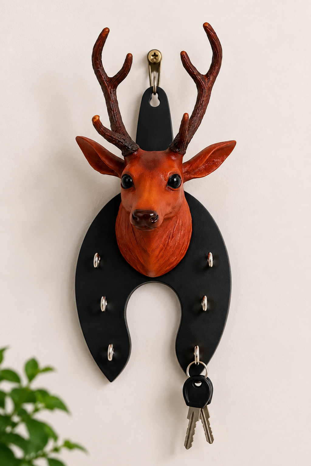 Leather Deer face Key Stand