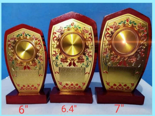 Moradabad Sports Trophy 3 Piece (Wooden Made And Iron Sheet)
