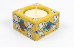 Handmade Blue Pottery of Jaipur Candle Stand (Set of 4)