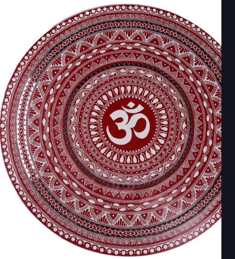 Round Om Aipan Wall Art