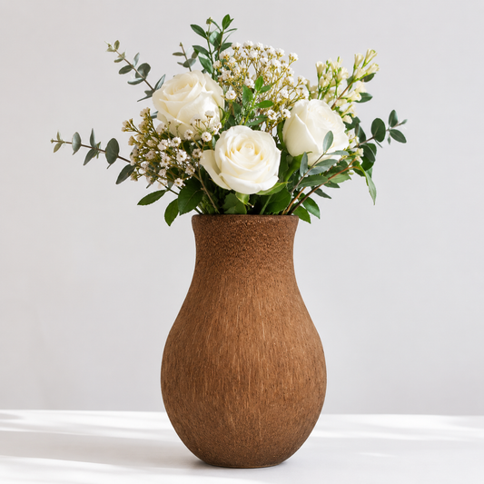 Flower Pot Showpiece Coconut Shell Craft