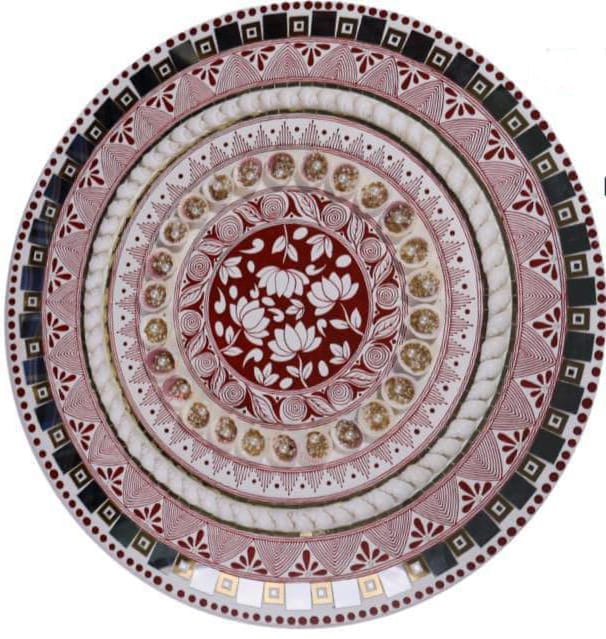 Floral Print Wall Art With Shell (White - PI)