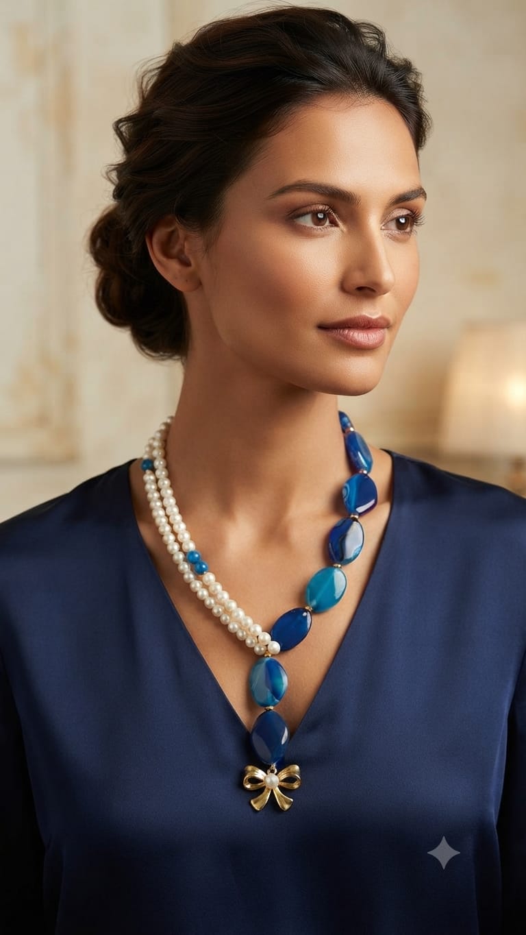 BLUE AGATE NECKLACE