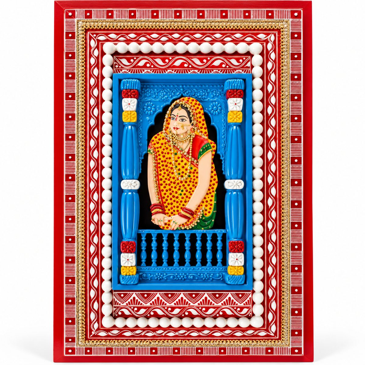 3D PAHADI JHAROKHAWITH AIPAN IN BOX FRAME