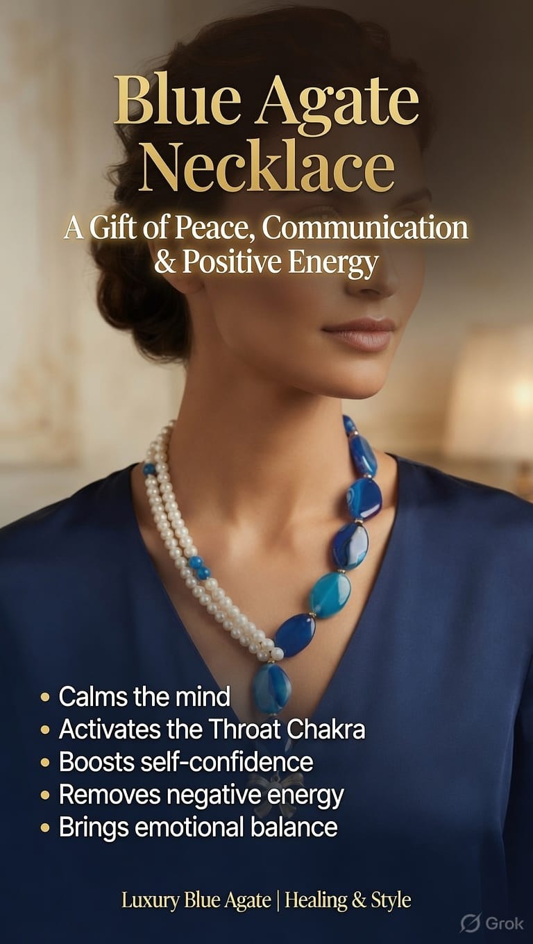 BLUE AGATE NECKLACE