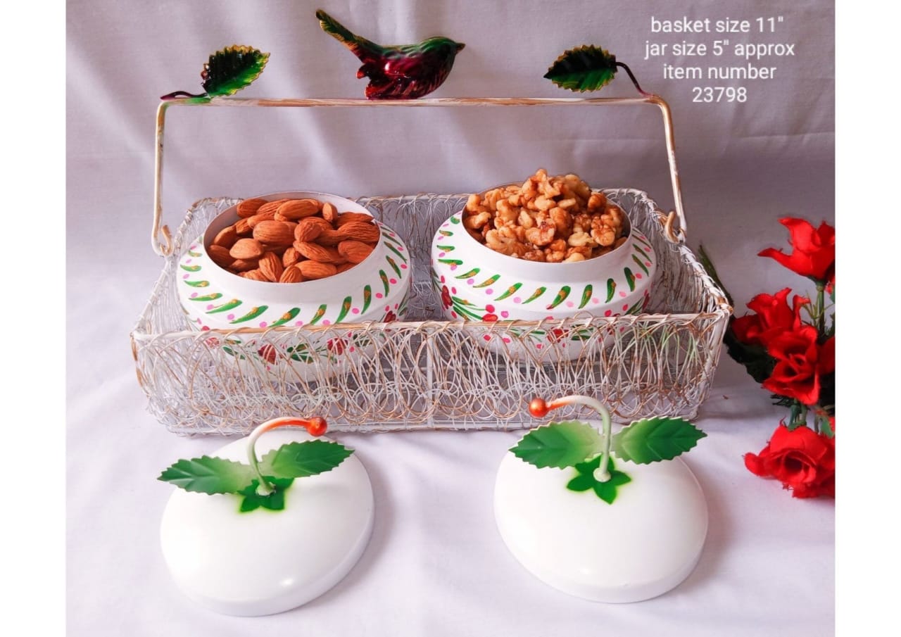 Beautiful Basket With 2 Jar (Iron Made)