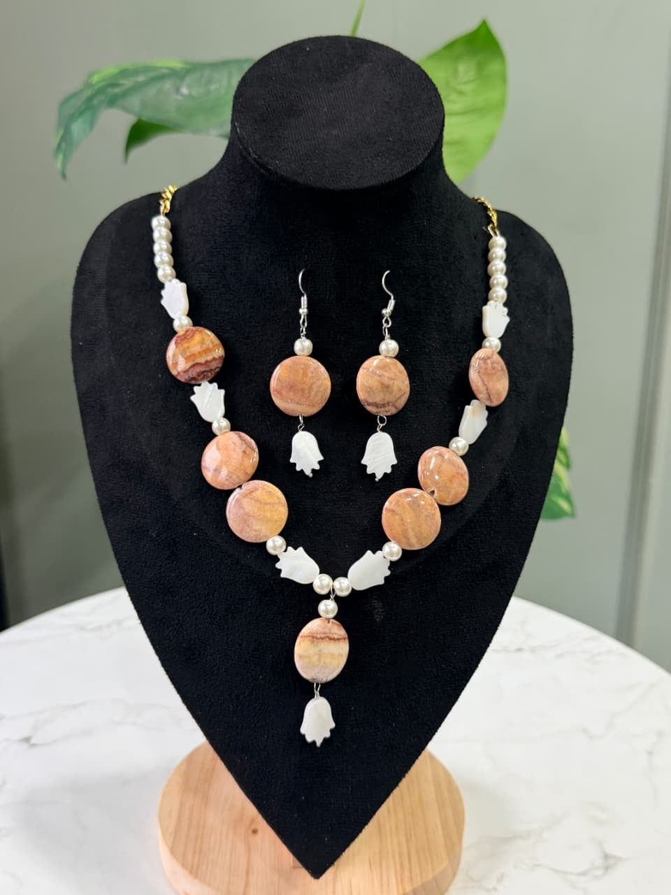 NATURAL STONE AGATE NECKLACE SET