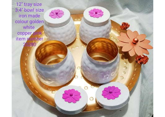 Beautiful Tray With 4 Jar (Iron Made)