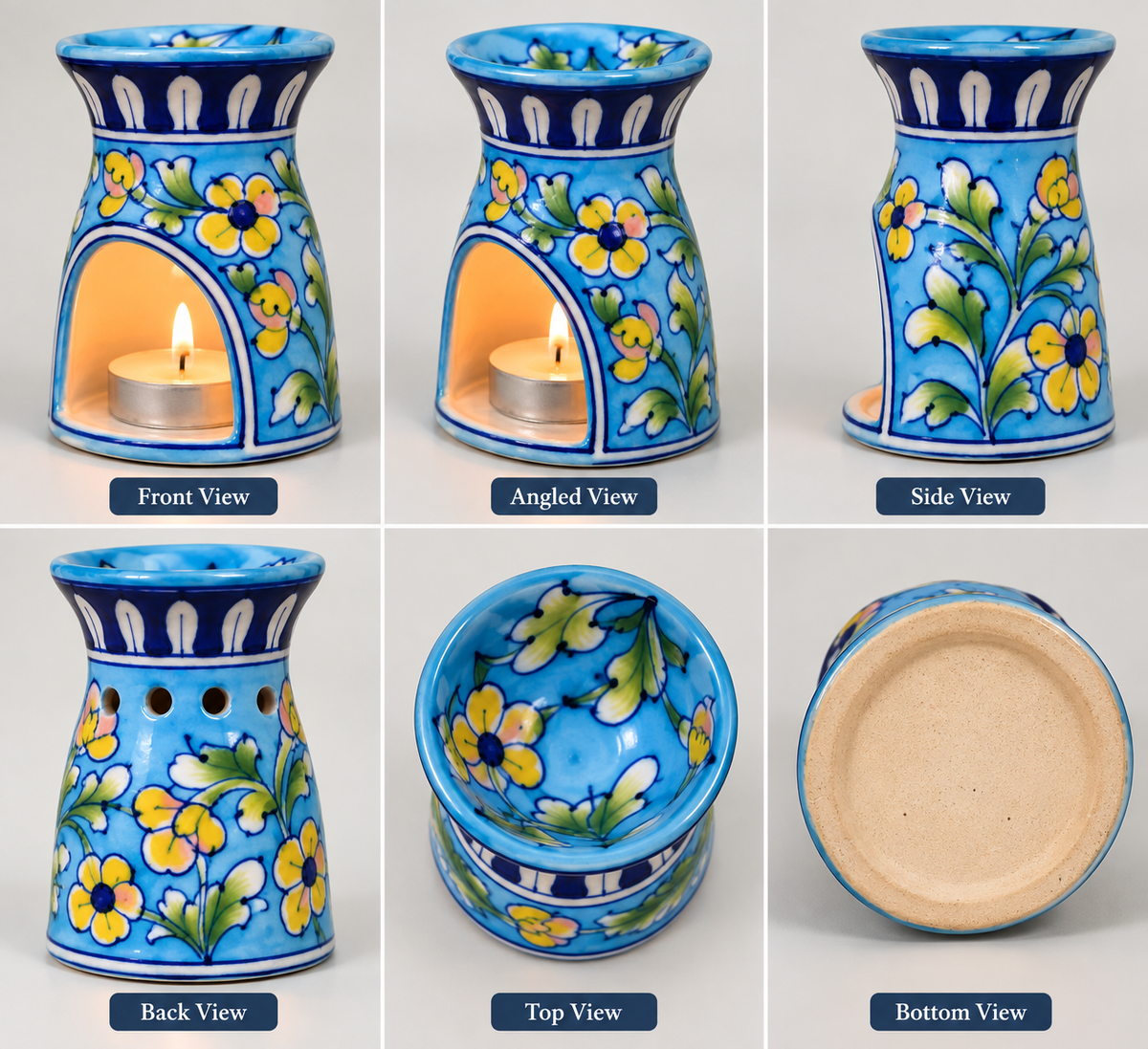 Handmade Blue Pottery of Jaipur Tea Light Diffuser