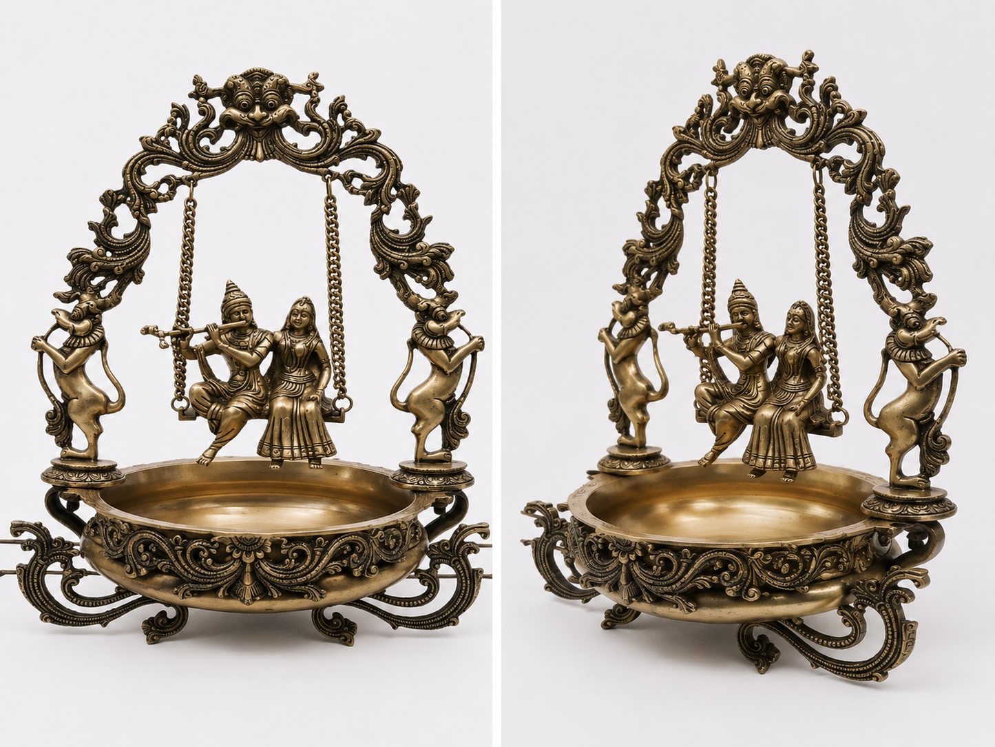 Pure Brass Radhakrishna Urli