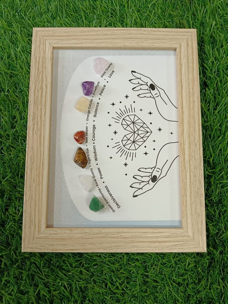 7 Chakra Crystal Wooden Frame