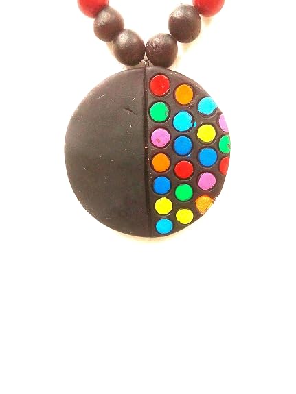 Multi-color Bankura Panchmura Terracotta Craft Necklace Jewellery Set