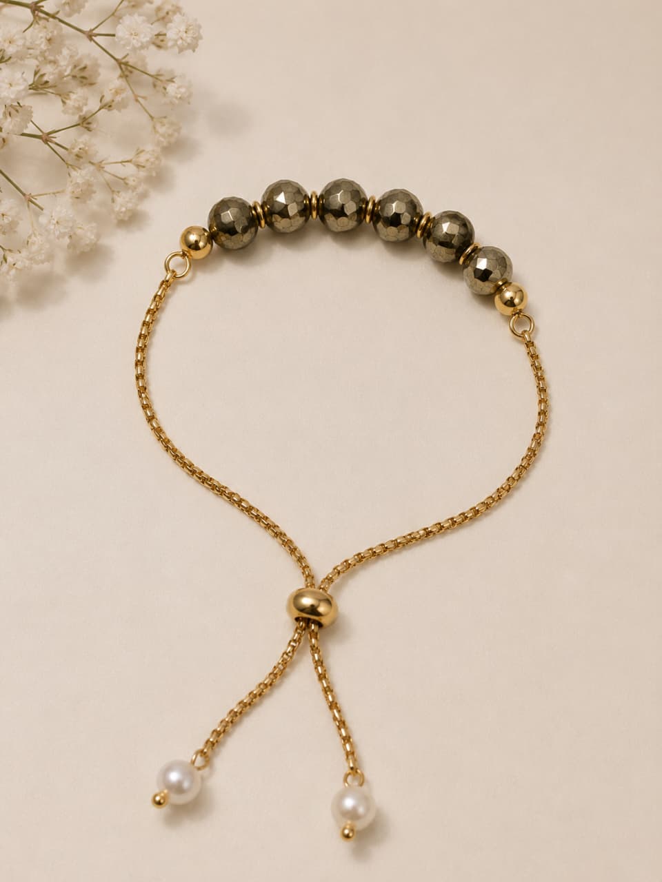 PYRITE NATURAL AGATE BRACELET