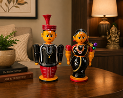Handmade Lacquer Wooden Etikoppaka Toy Of Love Couple