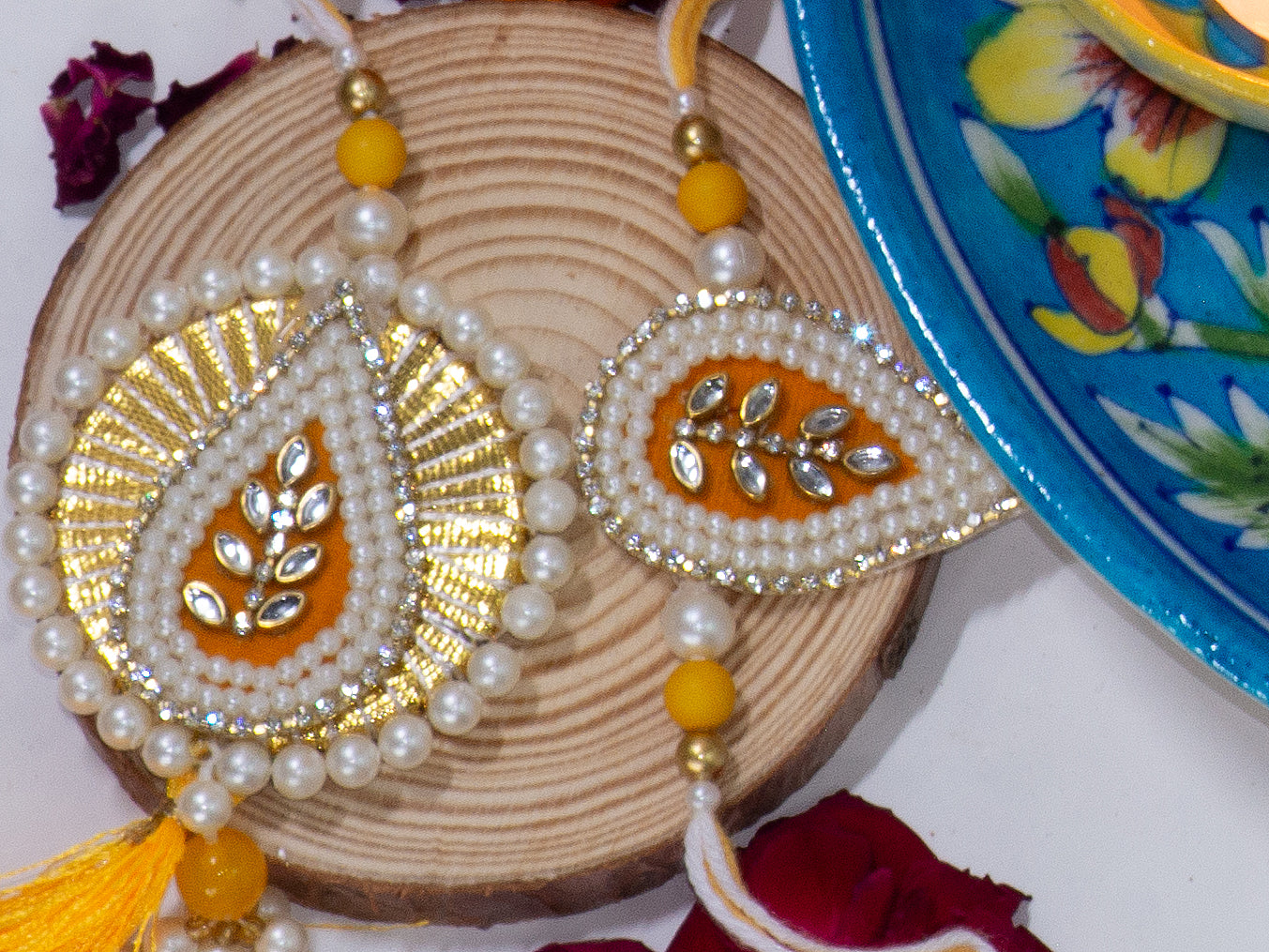 Jaipur Blue Pottery Bhaiya Bhabhi Rakhi Gift Hamper