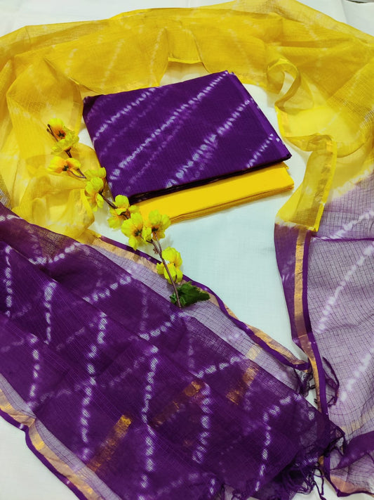 Exclusive Traditional Collection In Summer Wear Hand Block Printed Kota Doriya Suit Material