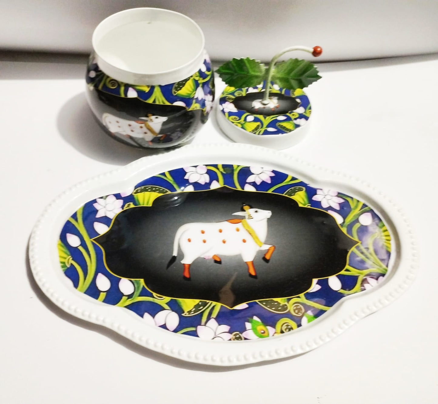 Beautiful Meena Work Tray 1 Jar