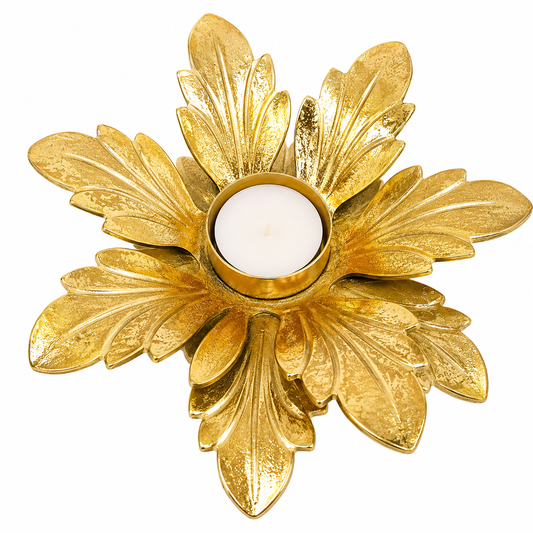 Golder Fancy Flower Tealight Diya
