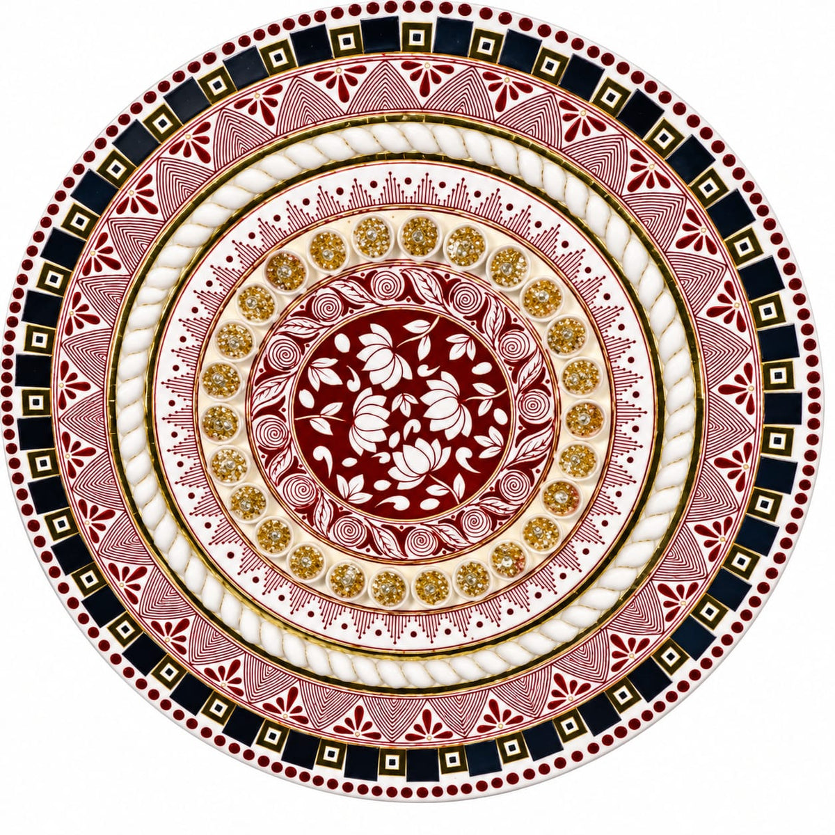 Floral Print Wall Art With Shell (White - PI)