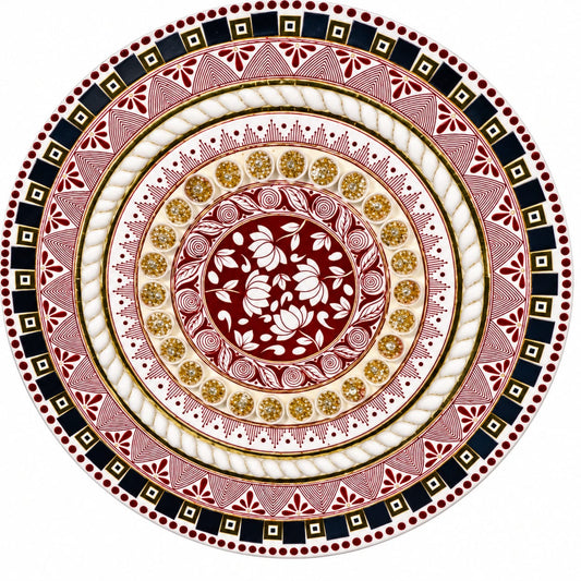 Floral Print Wall Art With Shell (White - PI)