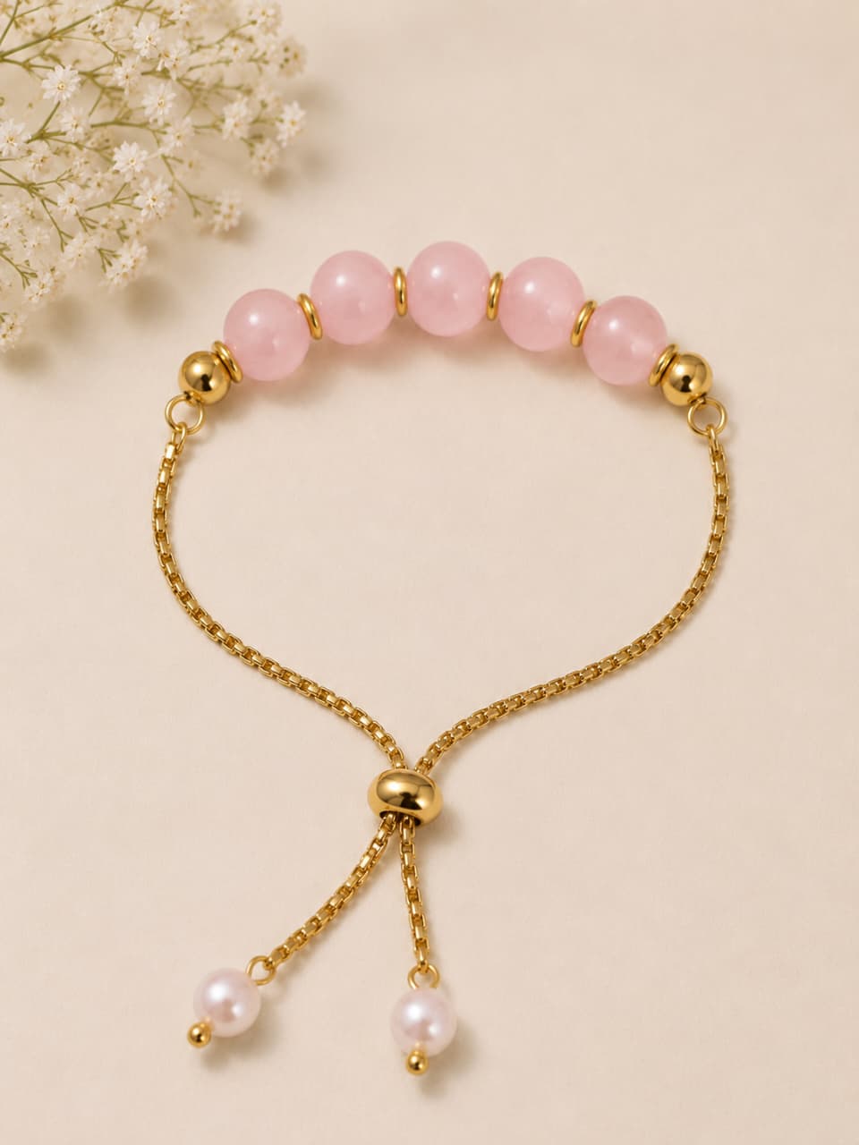 ROSE QUARTZ ADJUSTABLE BRACELET