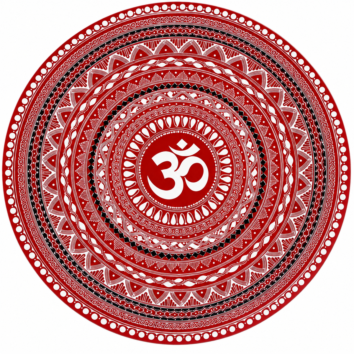 Round Om Aipan Wall Art