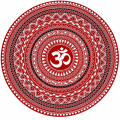 Round Om Aipan Wall Art